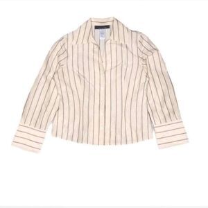 Vintage Style Women's Cream and White silky Blouse